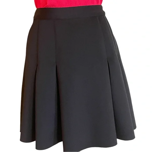 Rachel Zoe Black Indio Pleated Neoprene Ponte Mininskirt Sz 10 - Picture 4 of 15